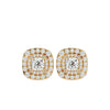 Ursa Cushion Stud Earrings - 14K Yellow Gold - Ice Dazzle - VVX™ Diamond - Solitaire Earrings