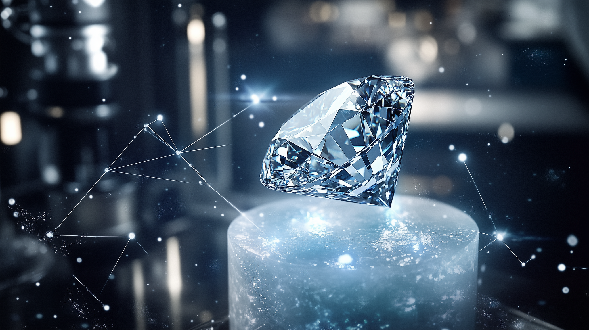 VVX Lab Grown Diamond Creation Process Depiction with Ice Dazzling theme