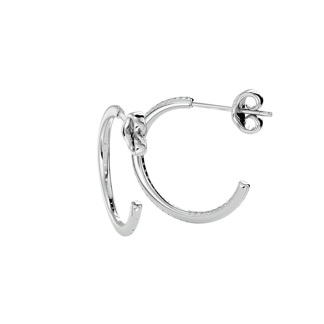 Echo Hoop Earrings - White Gold