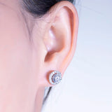VVX™ Diamond - 2 Piece Halo Stud Earrings (2.5 Ct. Tw) - 18K White Gold