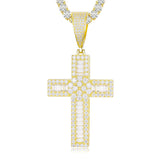 UltraLux™ Divine Brilliance - Baguette Cross Pendant - 14K Gold Vermeil