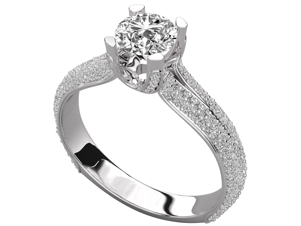 Julia Engagement Ring with 1 carat round-cut diamond in platinum setting