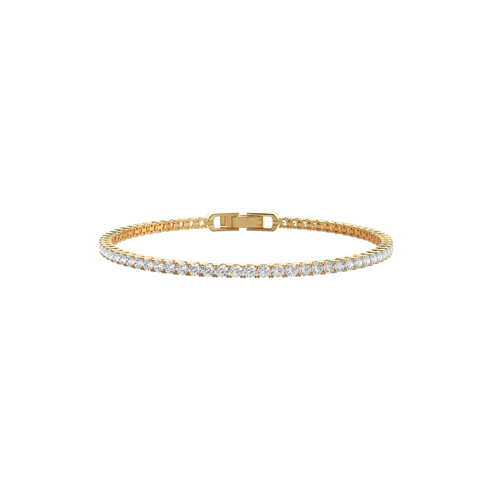 Shimmering lab diamond tennis bracelet with sterling silver setting and lobster claw clasp