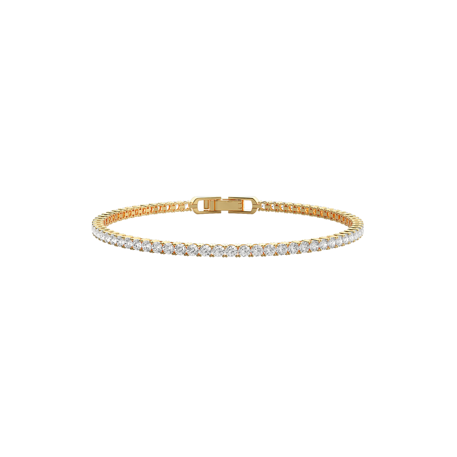 Shimmering lab diamond tennis bracelet with sterling silver setting and lobster claw clasp