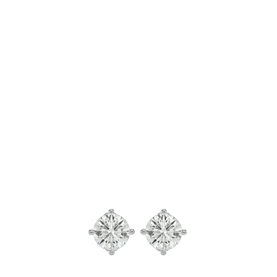 Altair Round Stud Earrings - White Gold - Ice Dazzle - VVX™ Diamond - Solitaire Earrings