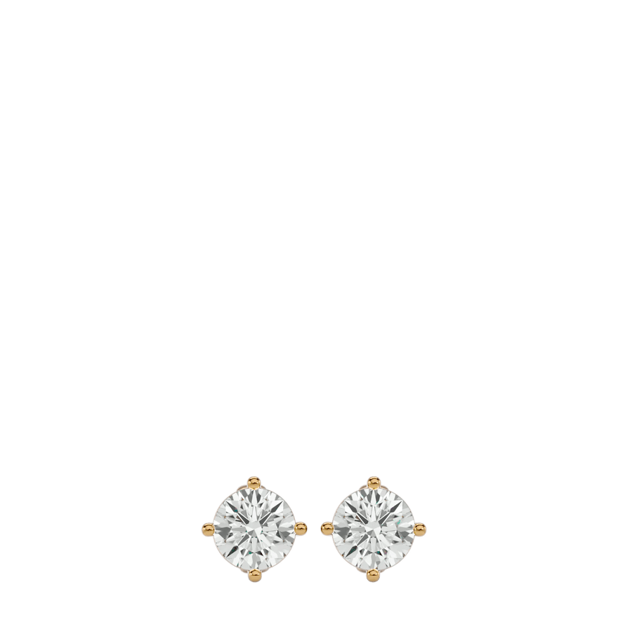 Altair Round Stud Earrings - Yellow Gold - Ice Dazzle - VVX™ Diamond - Solitaire Earrings