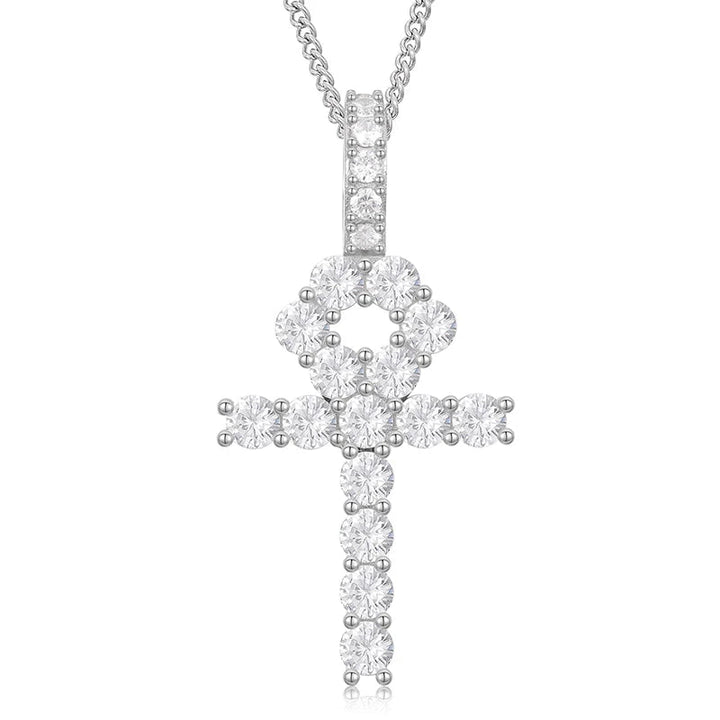 Ankh Cross Moissanite Pendant - Ice Dazzle - UltraLux™ Moissanite - Pendant