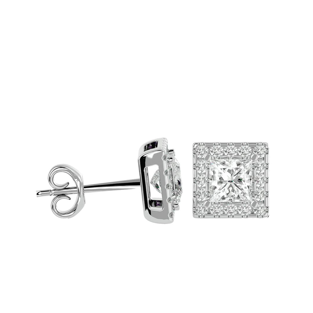 Capella Princess Stud Earrings - White Gold - Ice Dazzle - VVX™ Diamond - Solitaire Earrings