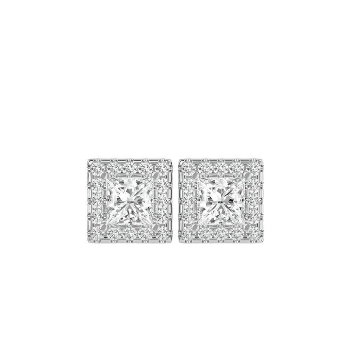 Capella Princess Stud Earrings - White Gold - Ice Dazzle - VVX™ Diamond - Solitaire Earrings