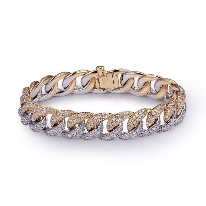 Cuban Duo - Tone Bracelet - Ice Dazzle - VVX™ Lab Diamond - Cuban Bracelet