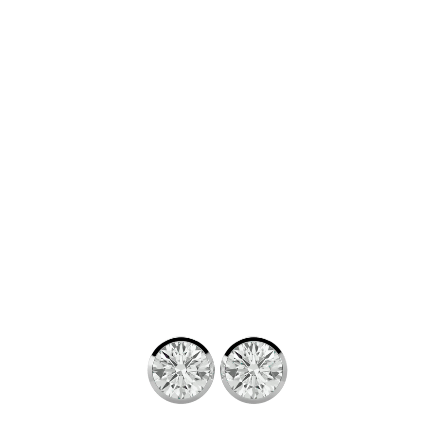 Deneb Round Stud Earrings - White Gold - Ice Dazzle - VVX™ Diamond - Solitaire Earrings