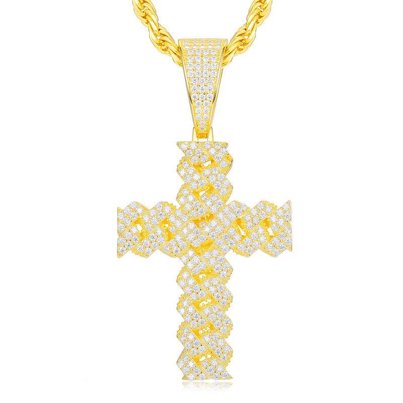 UltraLux™ Divine Brilliance - Cuban Cross Pendant - 14K Gold Vermeil