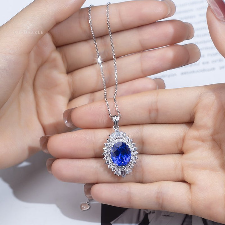 Exquisite Sapphire Pendant - Ice Dazzle - VVX™ Lab Diamond - Fashion Pendant