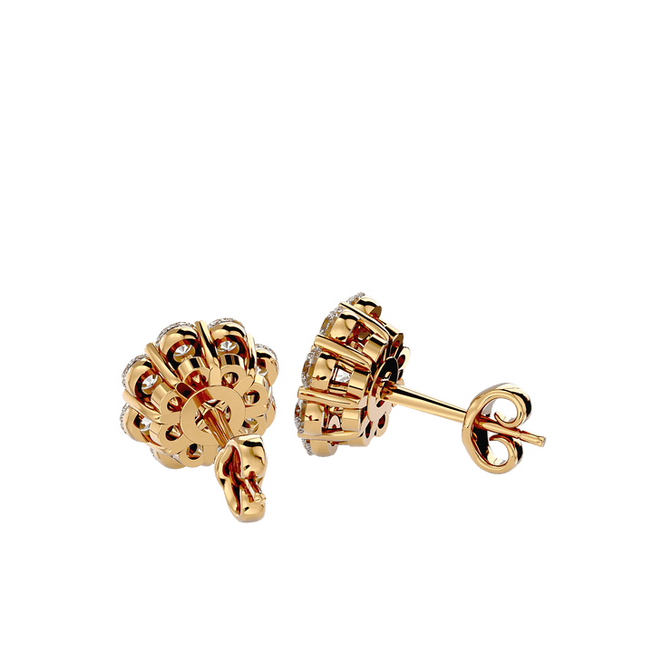 Flora Round Stud Earrings ( 1.87 ct. tw.) - 14K Yellow Gold - Ice Dazzle - VVX™ - Solitaire Earrings