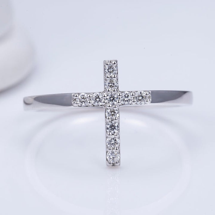Lab Diamond Cross Fashion Ring - Ice Dazzle - VVX™ Lab Diamond - Fashion Rings