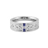 Men's 10K White Gold Sapphire Wedding Band - Ice Dazzle - VVX™ Lab Diamond - Wedding Ring