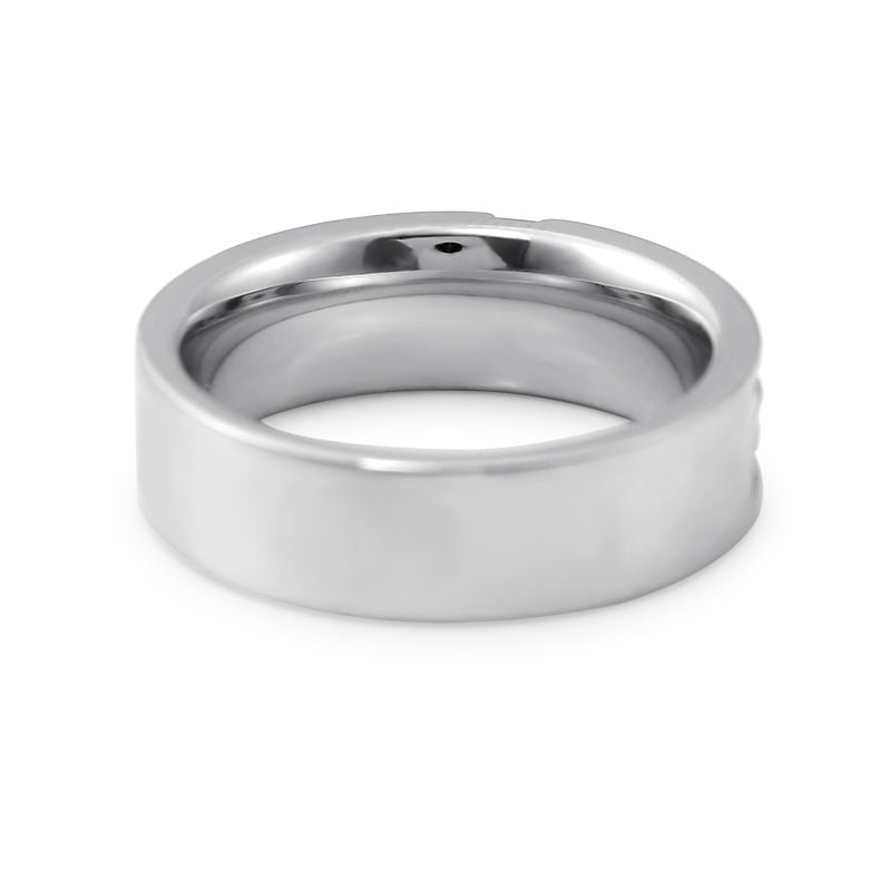 Men's 10K White Gold Sapphire Wedding Band - Ice Dazzle - VVX™ Lab Diamond - Wedding Ring