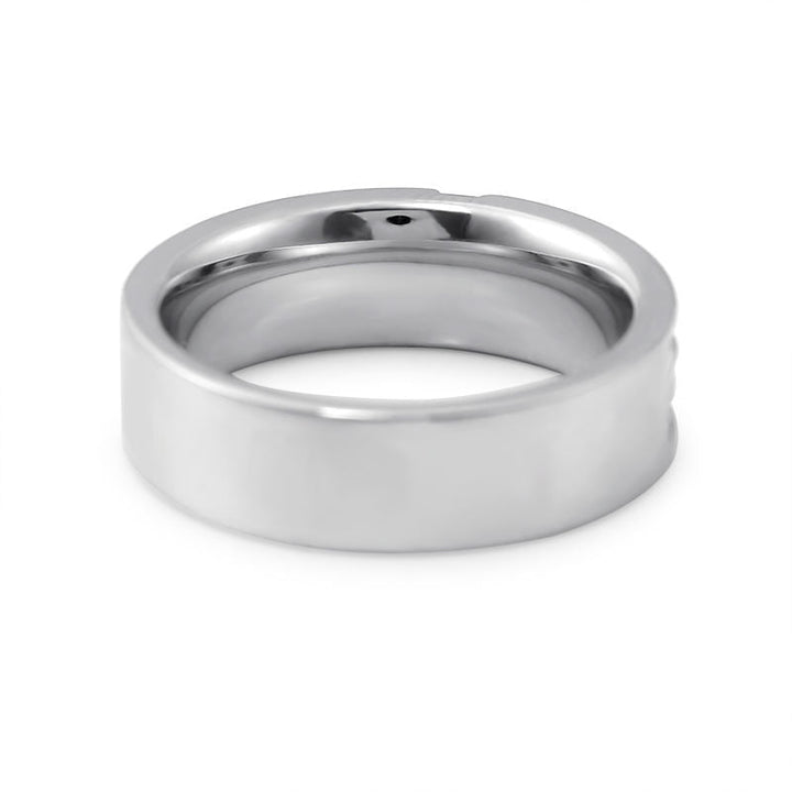 Men's 10K White Gold Sapphire Wedding Band - Ice Dazzle - VVX™ Lab Diamond - Wedding Ring