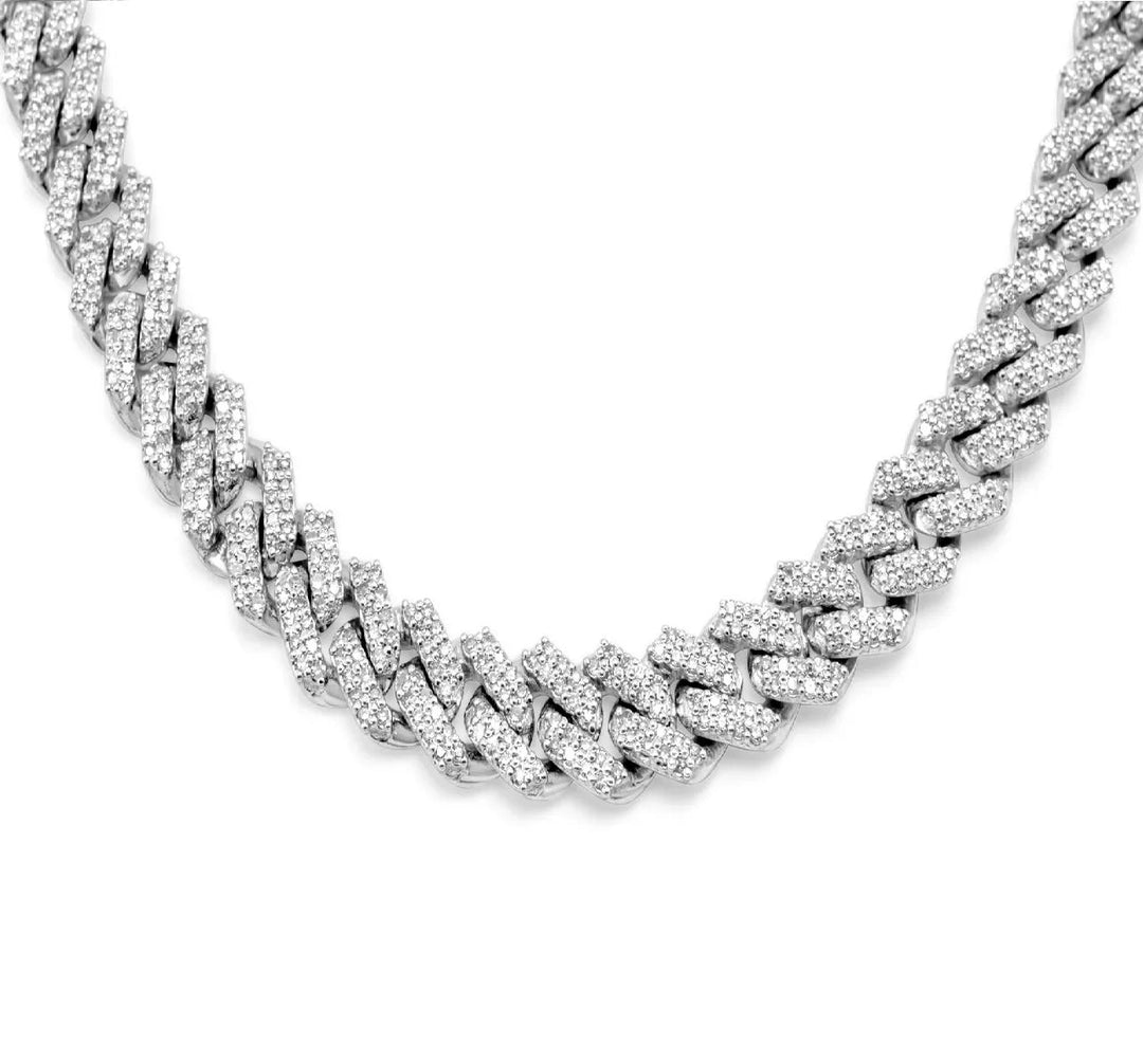 Moissanite 20mm Cuban Chain Necklace - Ice Dazzle - UltraLux™ Moissanite - Cuban Necklace