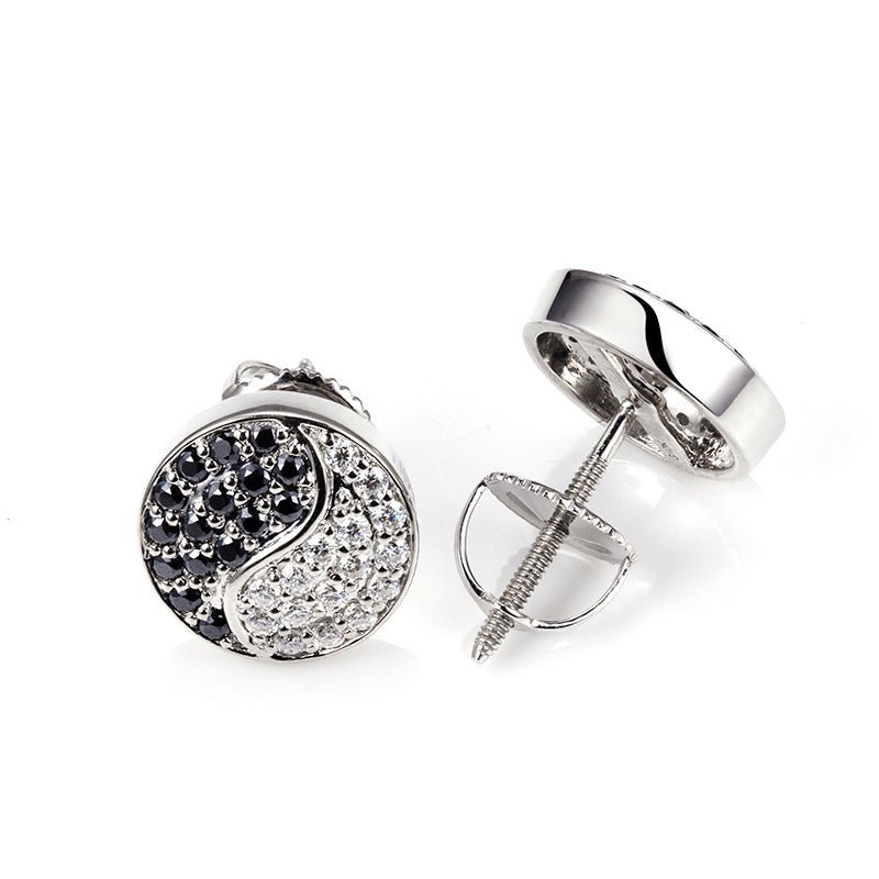 Moissanite Black & White Stud Earrings - Ice Dazzle - UltraLux™ Moissanite - Fashion Earrings