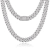 Moissanite Miami Cuban Chain Necklace - 15mm - Ice Dazzle - UltraLux™ Moissanite - Cuban Necklace