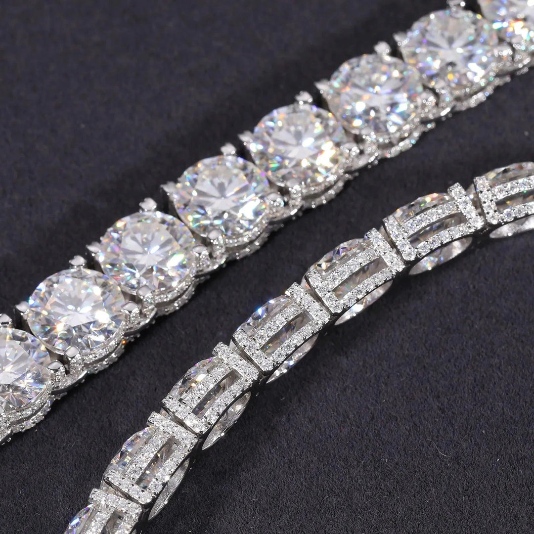 Moissanite Tennis Necklace - 10mm - Ice Dazzle - UltraLux™ Moissanite - Tennis Necklace