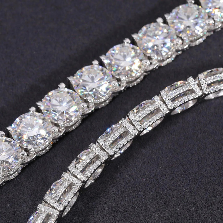 Moissanite Tennis Necklace - 10mm - Ice Dazzle - UltraLux™ Moissanite - Tennis Necklace
