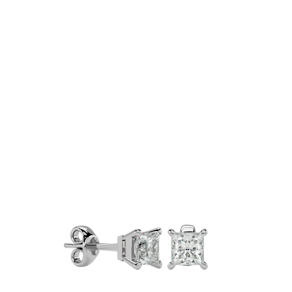 Nova Princess Stud Earrings - White Gold - Ice Dazzle - VVX™ Diamond - Solitaire Earrings