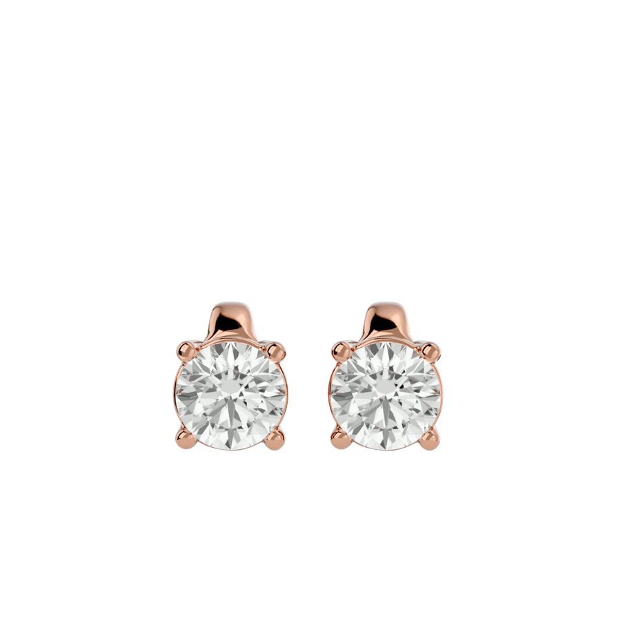 Polaris Round Stud Earrings - White Gold - Ice Dazzle - VVX™ Diamond - Solitaire Earrings