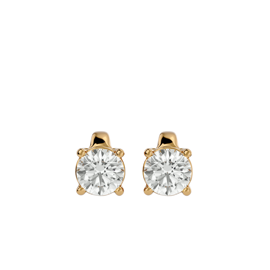 Polaris Round Stud Earrings - White Gold - Ice Dazzle - VVX™ Diamond - Solitaire Earrings