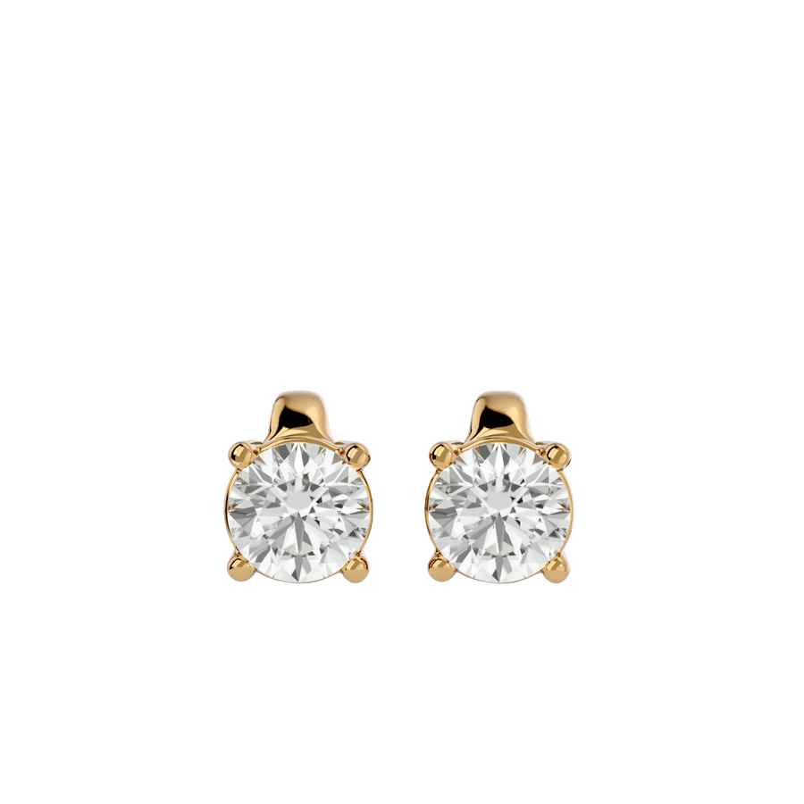 Polaris Round Stud Earrings - White Gold - Ice Dazzle - VVX™ Diamond - Solitaire Earrings