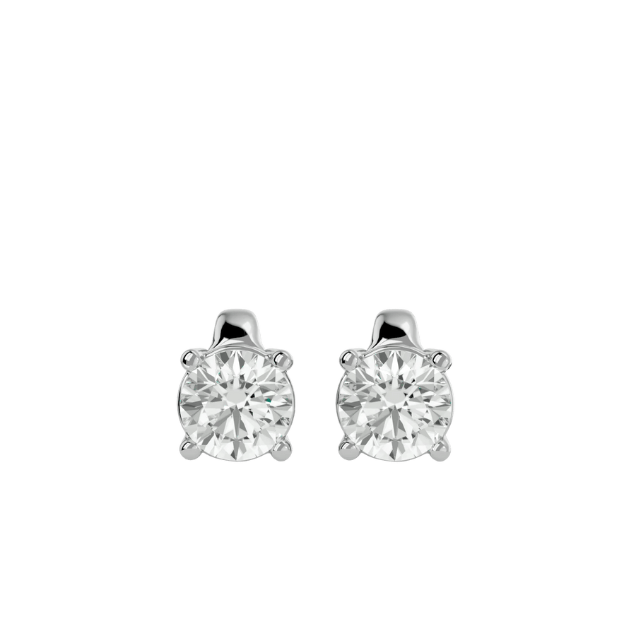 Polaris Round Stud Earrings - White Gold - Ice Dazzle - VVX™ Diamond - Solitaire Earrings