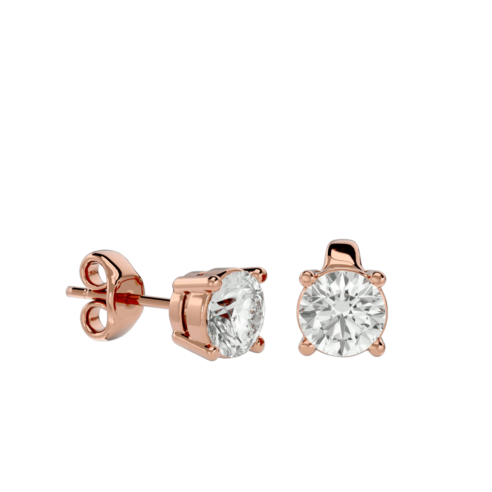 Polaris Round Stud Earrings - White Gold - Ice Dazzle - VVX™ Diamond - Solitaire Earrings