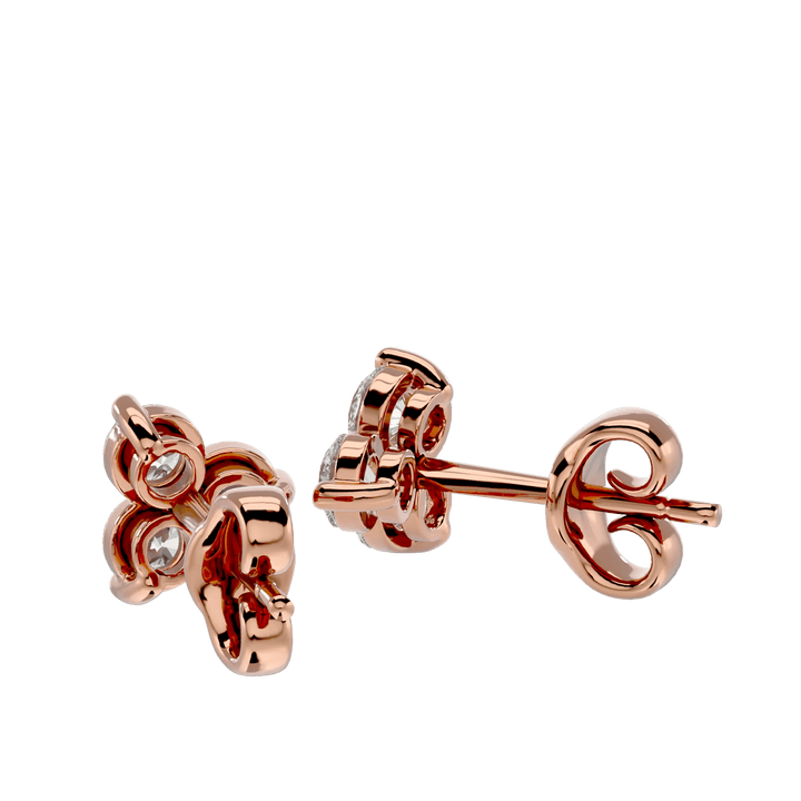 Polestar Round Earrings - Rose Gold - Ice Dazzle - VVX™ Diamond - Solitaire Earrings