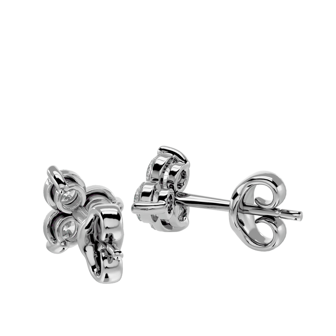 Polestar Round Stud Earrings - White Gold - Ice Dazzle - VVX™ Diamond - Solitaire Earrings
