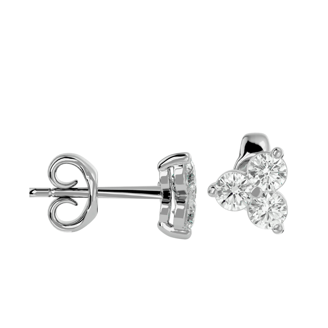 Polestar Round Stud Earrings - White Gold - Ice Dazzle - VVX™ Diamond - Solitaire Earrings