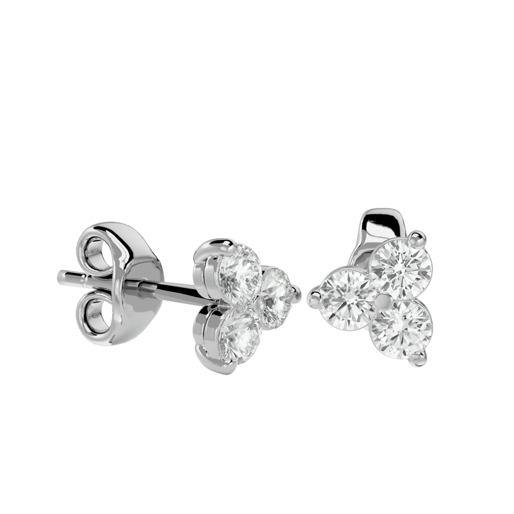 Polestar Round Stud Earrings - White Gold - Ice Dazzle - VVX™ Diamond - Solitaire Earrings