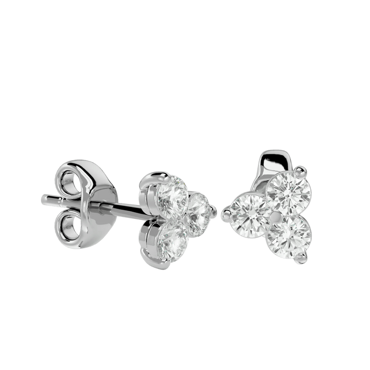 Polestar Round Stud Earrings - White Gold - Ice Dazzle - VVX™ Diamond - Solitaire Earrings
