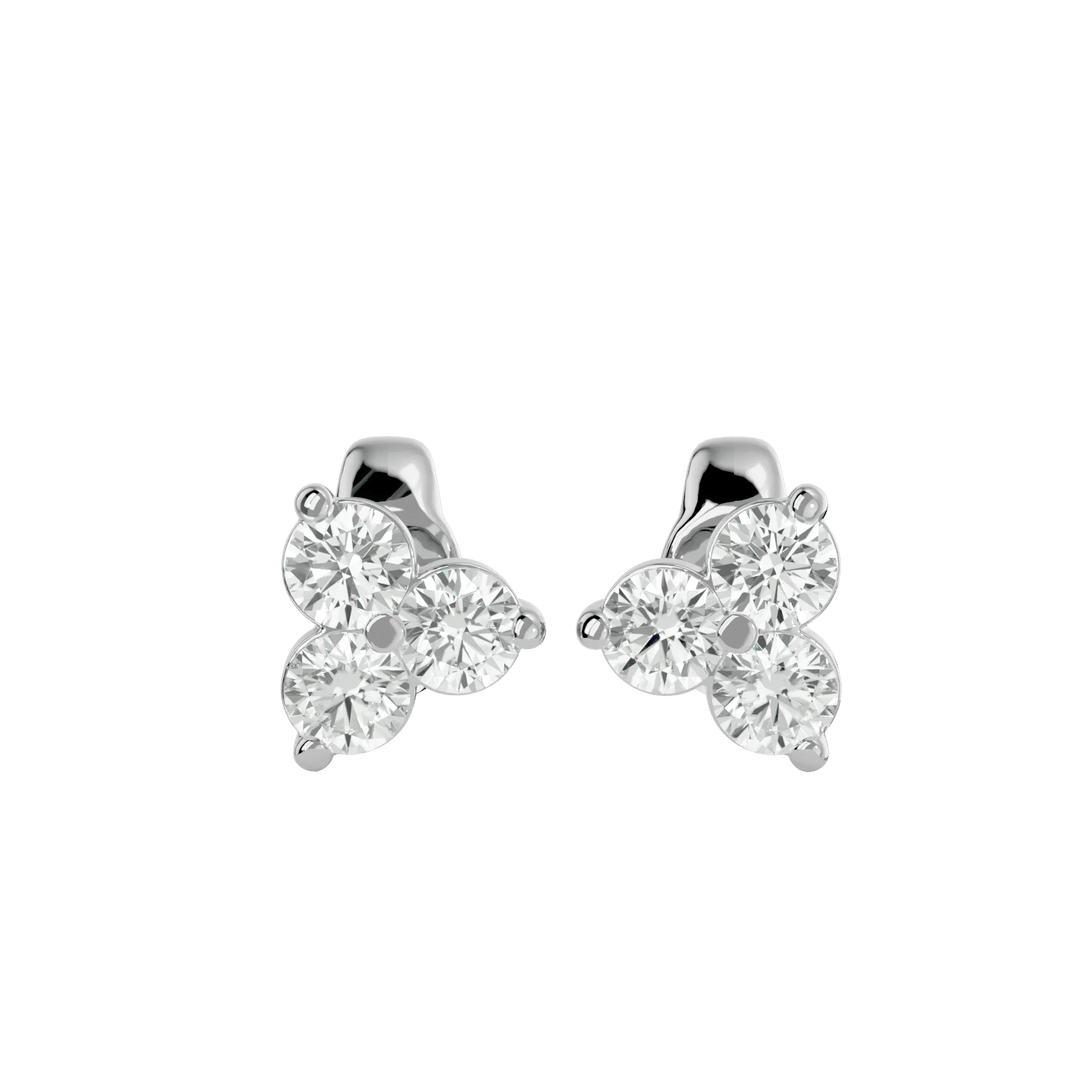 Polestar Round Stud Earrings - White Gold - Ice Dazzle - VVX™ Diamond - Solitaire Earrings
