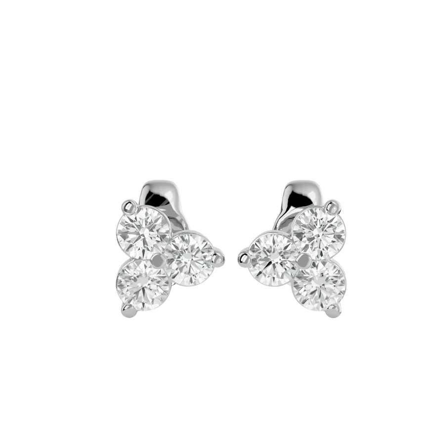 Polestar Round Stud Earrings - White Gold - Ice Dazzle - VVX™ Diamond - Solitaire Earrings