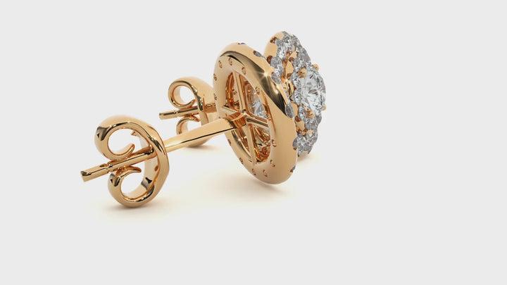 Rigel Round Stud Earrings ( 1.97 ct. tw.) - 14K Yellow Gold