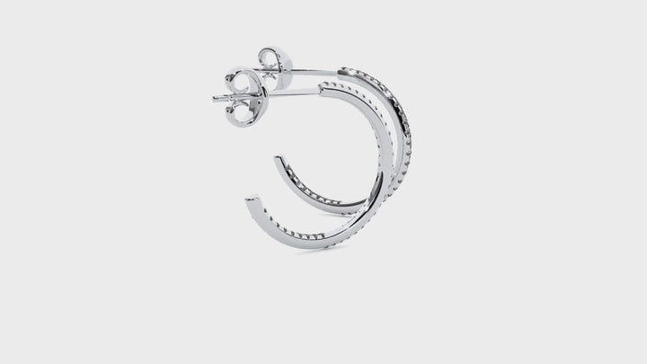 Echo Hoop Earrings - White Gold