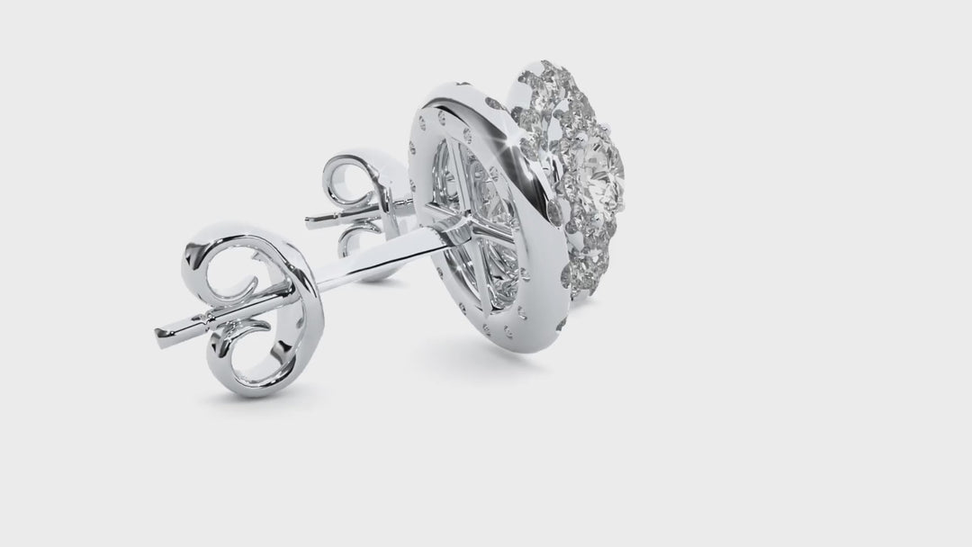 Rigel Round Stud Earrings ( 1.97 ct. tw.) - 14K White Gold