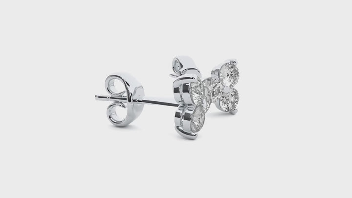 Polestar Round Stud Earrings ( 0.50 ct. tw.) - 14K White Gold