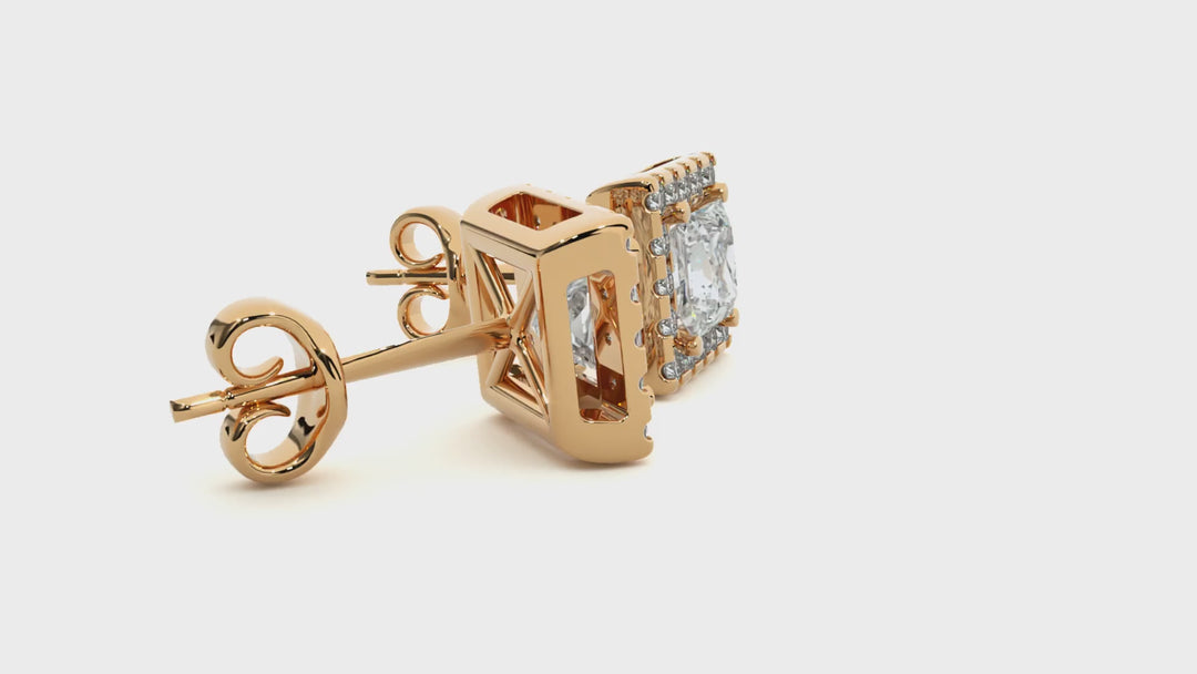 Capella Princess Stud Earrings ( 2.15 ct. tw.) - 14K Yellow Gold