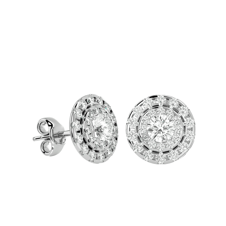 Rigel Round Stud Earrings - White Gold - Ice Dazzle - VVX™ Diamond - Solitaire Earrings