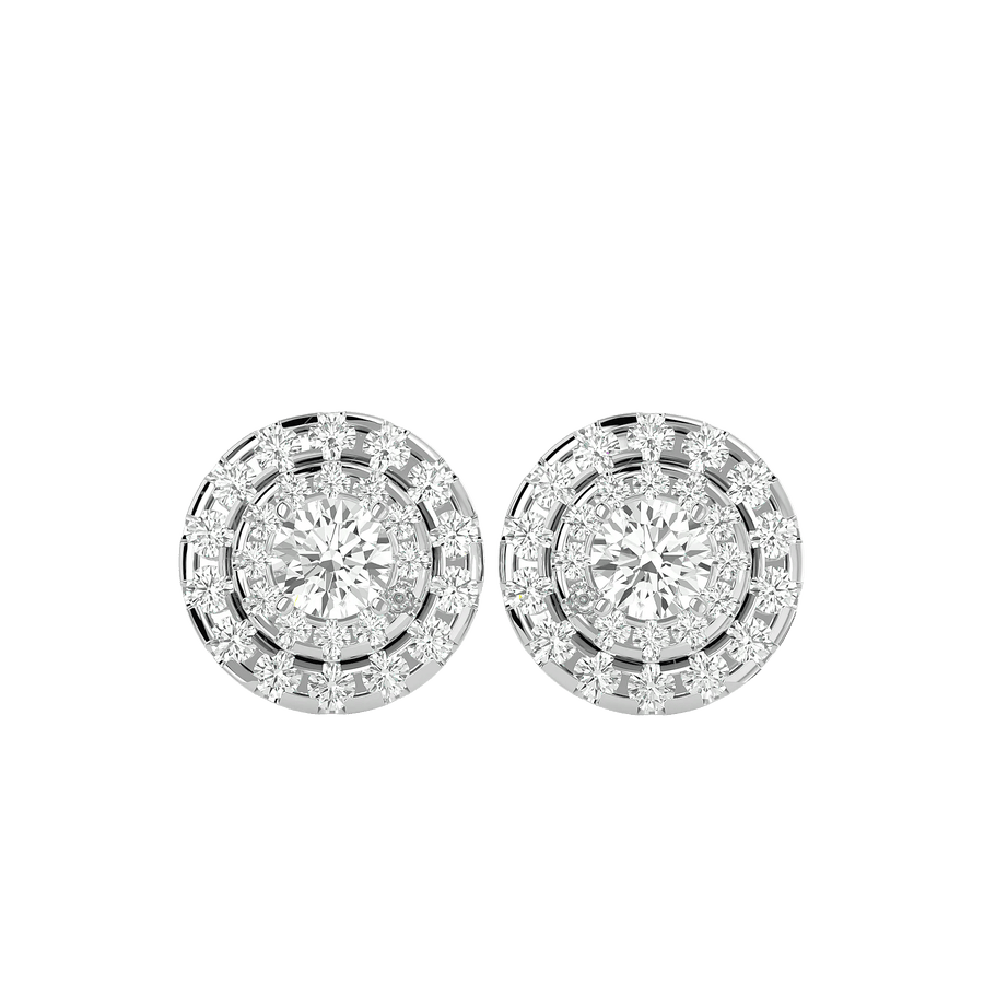Rigel Round Stud Earrings - White Gold - Ice Dazzle - VVX™ Diamond - Solitaire Earrings