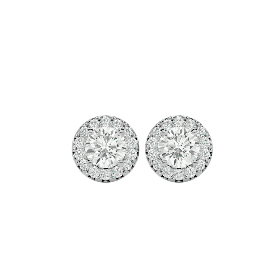 Sirius Round Stud Earrings - White Gold - Ice Dazzle - VVX™ Diamond - Solitaire Earrings