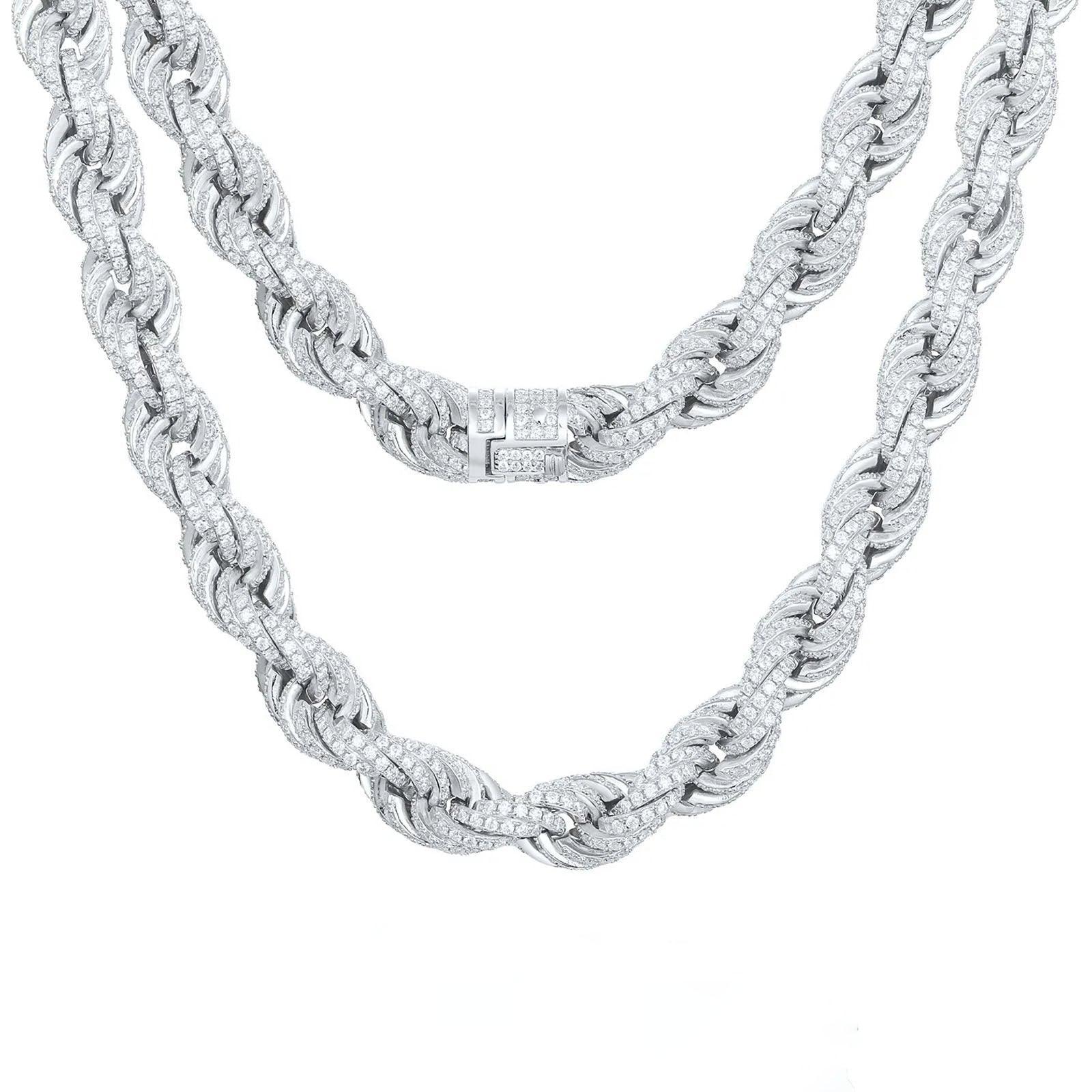 Iced Out Rope Chain - 14mm Frosted Elegance – Ice Dazzle