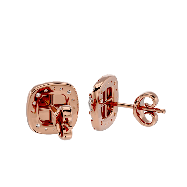 Ursa Round Stud Earrings - Rose Gold - Ice Dazzle - VVX™ Diamond - Solitaire Earrings